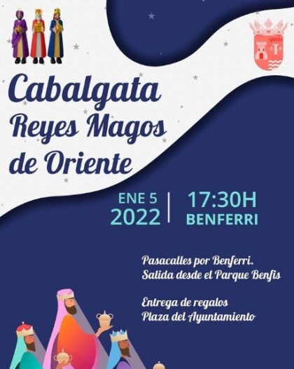 Benferri, evento: Cabalgata de los Reyes Magos de Oriente, organizada por el Ayuntamiento