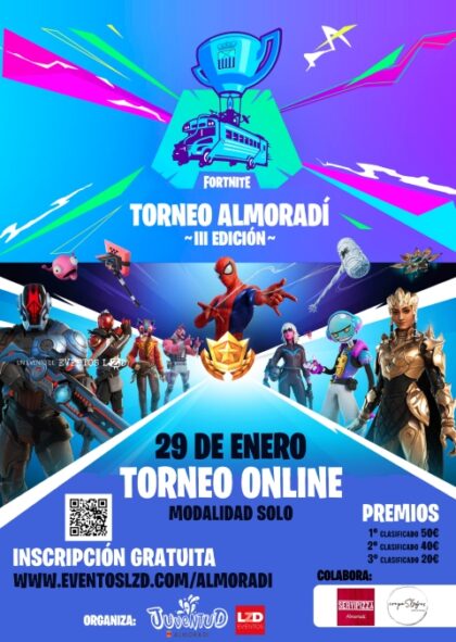 Almoradí, evento 'on line': Inscripción gratuita para la III edición del Torneo del juego 'Fortnite', organizado por la Concejalía de Juventud