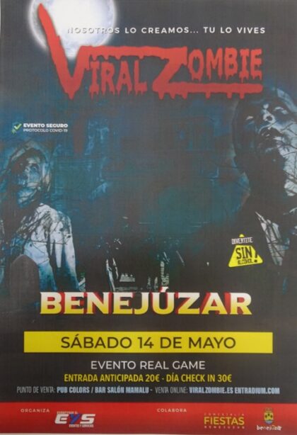 Benejúzar, evento: Juego de supervivencia 'Viral Zombie', organizado por 'Eventyser' (EyS) con la colaboración de la Concejalía de Fiestas