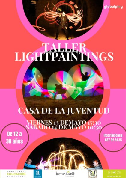 Benejúzar, evento: Taller de fotografía lumínica o 'lightpaintings', organizada por la Concejalía de Educación y Globalplay Entertainment