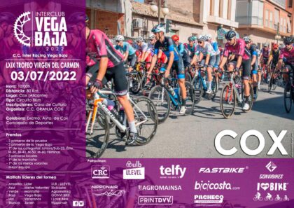 Cox, evento: LXIX Carrera Ciclista 'Trofeo Virgen del Carmen' 'Interclub Vega Baja', dentro de los actos de las fiestas patronales en honor a la Virgen del Carmen organizados por la Concejalía de Fiestas