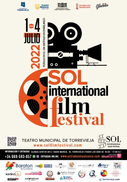 Torrevieja, evento cultural: Sesión de cine con largometrajes, dentro del VIII Festival de Cine 'Sol International Film Festival' organizado por la asociación 'Mundo Globus' y el Instituto Municipal de Cultura 'Joaquín Chapaprieta'