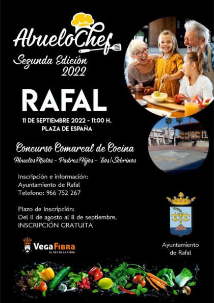 Rafal, evento: II Concurso Comarcal de cocina 'Abuelo chef', dentro de los actos de las fiestas patronales en honor a la Virgen del Rosario organizados por el Ayuntamiento