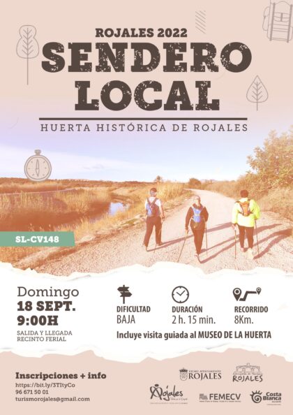 Rojales, evento: Ruta de senderismo 'Sendero local' por la huerta histórica, organizado por las concejalías de Turismo y Deportes del Ayuntamiento