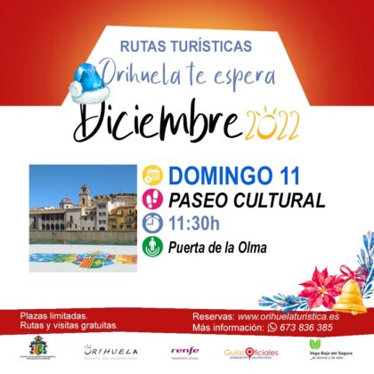 Orihuela, evento cultural: Ruta turística 'Un Velázquez en Orihuela', dentro de las rutas turísticas de diciembre 2022 'Orihuela te espera' organizadas por la Concejalía de Turismo