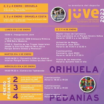 Comienza JUVE 2023 con medio centenar de actividades en la ciudad, Orihuela Costa y pedanías