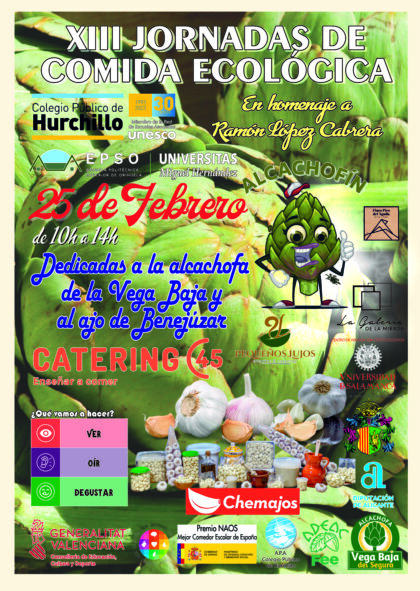 El Colegio Público de Hurchillo dedica sus XIII Jornadas de Comida Ecológica a la alcachofa de la Vega Baja y al ajo de Benejúzar