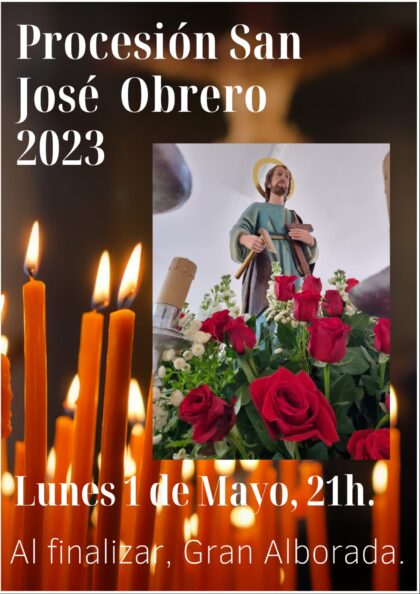 La Erica de Almoradí, evento: Procesión de San José Obrero 2023 y alborada, dentro de las fiestas del barrio La Erica en honor a San José Obrero