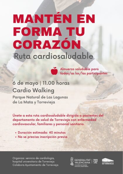 El hospital de Torrevieja organiza una ruta saludable a pie dirigida a pacientes con enfermedad cardiovascular