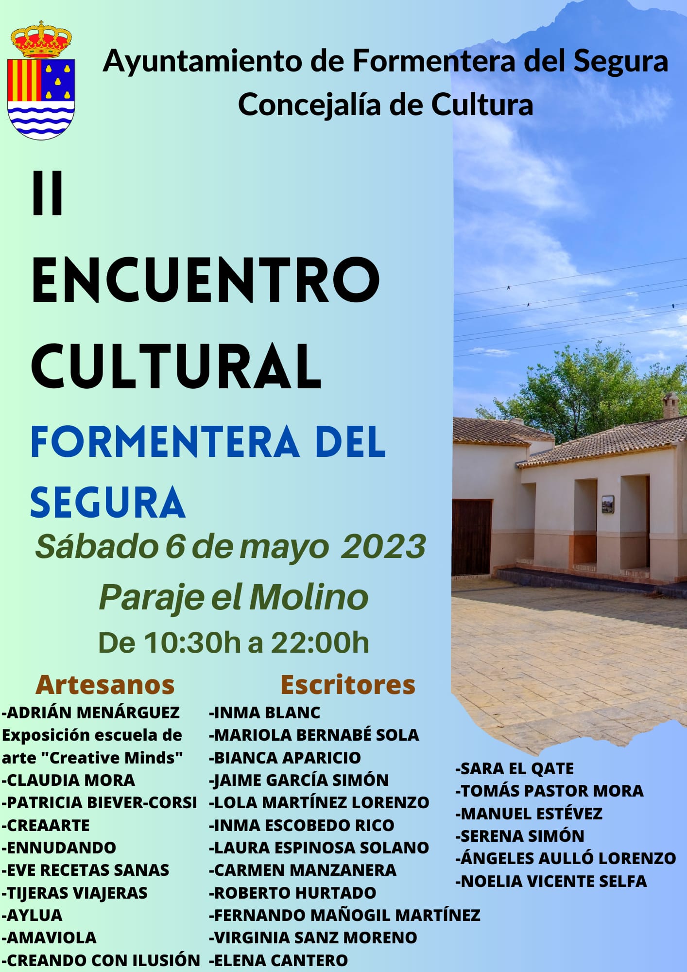 Formentera del Segura II Encuentro cultural con artesanos y escritores